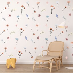 Boho Wildflower Wall Stickers Neutral Nursery Decor - thumbnail 2