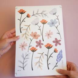 Boho Wildflower Wall Stickers Neutral Nursery Decor - thumbnail 4