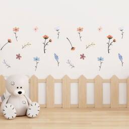 Boho Wildflower Wall Stickers Neutral Nursery Decor - thumbnail 3