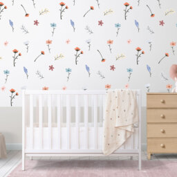 Boho Wildflower Wall Stickers Neutral Nursery Decor - thumbnail 1