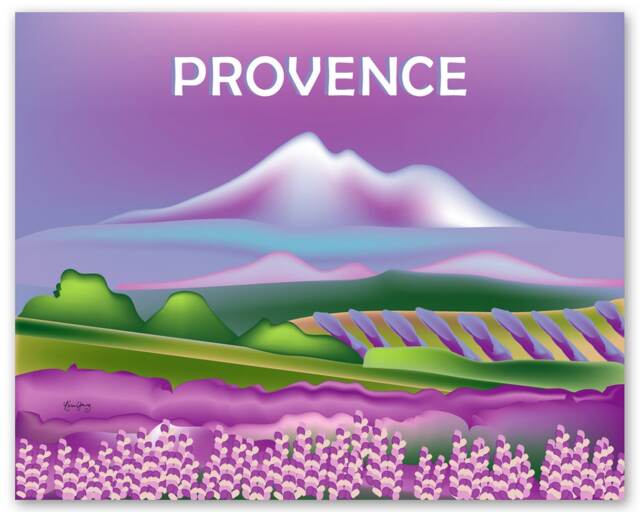 Provence Skyline Print, France Art, Alps, Poster, Art, French Style E8-O-Pro-Fr - image 1