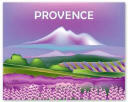 Provence Skyline Print, France Art, Alps, Poster, Art, French Style E8-O-Pro-Fr - thumbnail 1