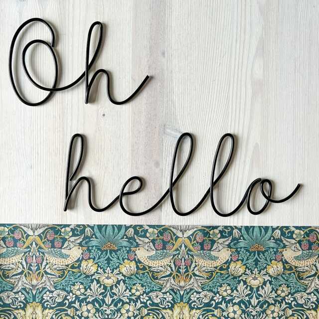 Wire Wall Art Oh Hello, Handmade Aluminum Sign - image 1