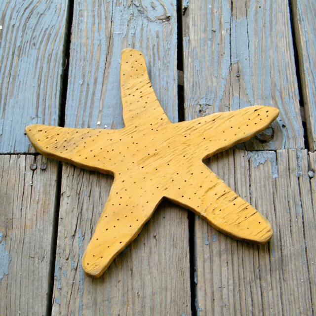 Starfish Wall Art Wooden Decor Large Three Sizes Coastal Wood Sign Beach House Star Fish Outdoor - image 1