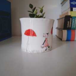 Handmade Ceramic Cat Planter Mushroom Decor - thumbnail 3