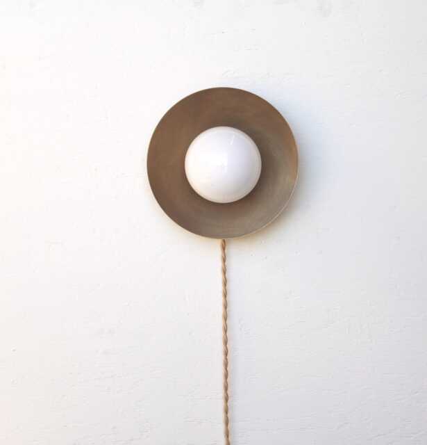 Plug-In Brass Wall Sconce, Solid Sconce/Ceiling Flush Mount Light, G-9, Ppq4. No.0486 - image 1