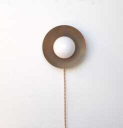Plug-In Brass Wall Sconce, Solid Sconce/Ceiling Flush Mount Light, G-9, Ppq4. No.0486
