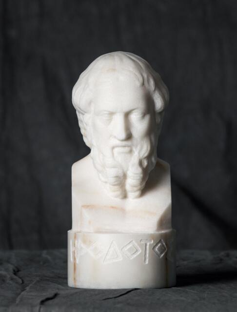 Marble Bust Of Herodotus Carved Marble Statue Figurine Artist Sculpture - image 1