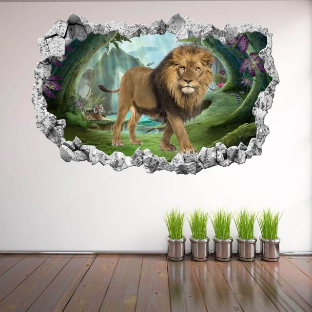 Lion Tiger Jungle Wall Decal Sticker Mural Poster Print Art Home Office Decor Kh20 - image 1