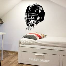 Hockey Decor - Goalie Mask Vinyl Decal Large Wall Art Canada Goaltender Mask Helmet Vinyl Sticker Man Cave Boy Bedroom Playroom - thumbnail 2