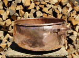 Rustic Charm Handcrafted Copper Planter Box With Handle - thumbnail 1