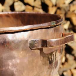 Rustic Charm Handcrafted Copper Planter Box With Handle - thumbnail 2