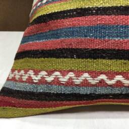 Vintage Kilim Pillow Cover, Bohemian Turkish Throw - 20x20 - thumbnail 3