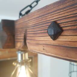 Handcrafted Wooden Beam Chandelier Rustic Farmhouse Lighting - thumbnail 2