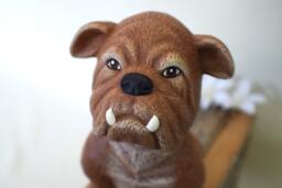 Ceramic Bull Dog Bobblehead - Baby Shower Gift Bulldog Nursery Decor Bobble Head Room Puppy