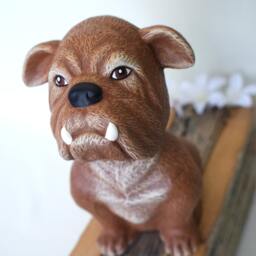 Ceramic Bull Dog Bobblehead - Baby Shower Gift Bulldog Nursery Decor Bobble Head Room Puppy - thumbnail 4