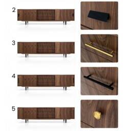 Mid-Century Sideboard, Dresser, Commode, Credenza Made Of Walnut Vaneerlivlo O-S02 - thumbnail 3