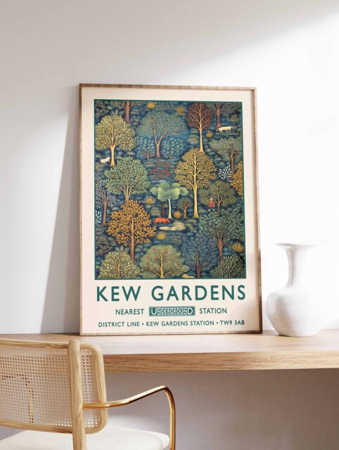 William Morris Country Garden Print, Kew Gardens London Poster, Vintage Wall Art, Floral Poster - image 1