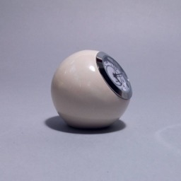 Retro Ball Clock Handmade White Ceramic Desk Decor - thumbnail 3