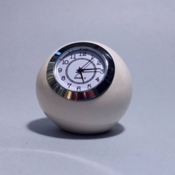 Retro Ball Clock Handmade White Ceramic Desk Decor - thumbnail 2