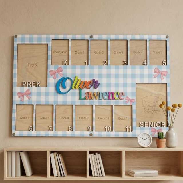 Personalized School Years Photo Frame, Pre K To Graduation Picture Custom Name Frame - image 1
