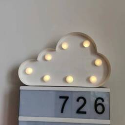 Cloud Marquee Light White Metal Nursery Night Light - thumbnail 1