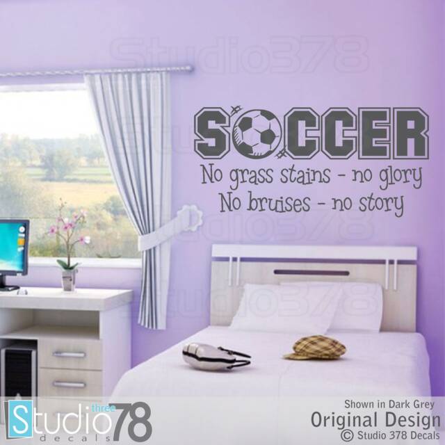 Soccer Wall Decal Sports Quote For Kids Room Decor - image 1