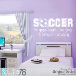 Soccer Wall Decal Sports Quote For Kids Room Decor - thumbnail 2