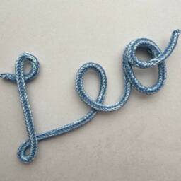 Knitted Cord Name Sign - Two Tone Rainbow Wire Word Wall Hanging Nursery Newborn Decor - thumbnail 3