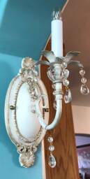 Made To Order Electric Wall Light Sconce Shabby Chic With Crystal Drops, Many Colors Choose From