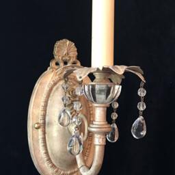 Made To Order Electric Wall Light Sconce Shabby Chic With Crystal Drops, Many Colors Choose From - thumbnail 2