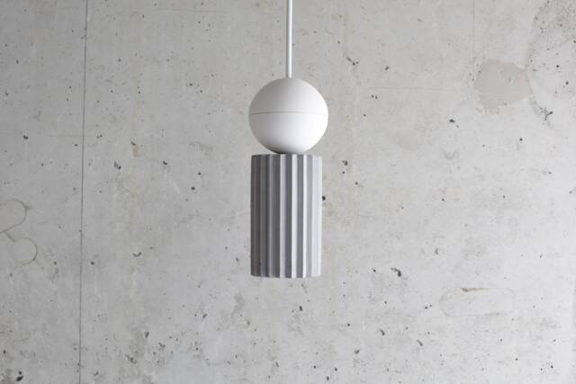 Handmade Concrete Pendant Light Modern Plaster Sphere Lamp - image 1