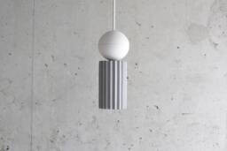Handmade Concrete Pendant Light Modern Plaster Sphere Lamp - thumbnail 1
