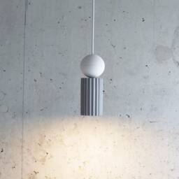 Handmade Concrete Pendant Light Modern Plaster Sphere Lamp - thumbnail 2