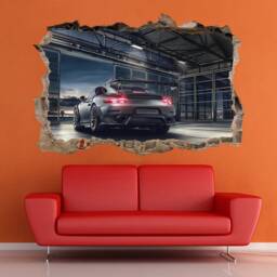 Supercar Large Wall Sticker Porsche Decor Sports Car Racing Poster Print Porche Art High Performance - thumbnail 3