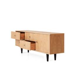"Oak Sideboard, Tv Cabinet, Stand, Oak Veneer, 4 Drawers & Doors ""Veronica"