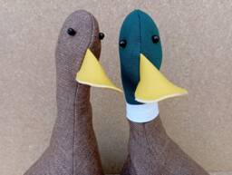 Cool Canard Doorstop/Bookends. Mallard Duck Pair - Lovers Valentines Flat Packed Wedding Gift Anniversary Couples Home Decor - thumbnail 1