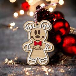 Custom Pluto Gingerbread Ornament, Baby First Christmas Family Members Name Ginger Cookie 2-Layer Wooden Ornament - thumbnail 3