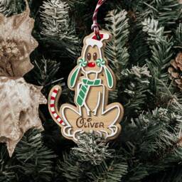 Custom Pluto Gingerbread Ornament, Baby First Christmas Family Members Name Ginger Cookie 2-Layer Wooden Ornament - thumbnail 1