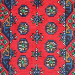 Multicolor Bukhara Runner Rug, 2'7x9'5 Ft Afghan Handmade Wool Plush Turkmen Traditional Natural Veg Dyes Kitchen - thumbnail 3