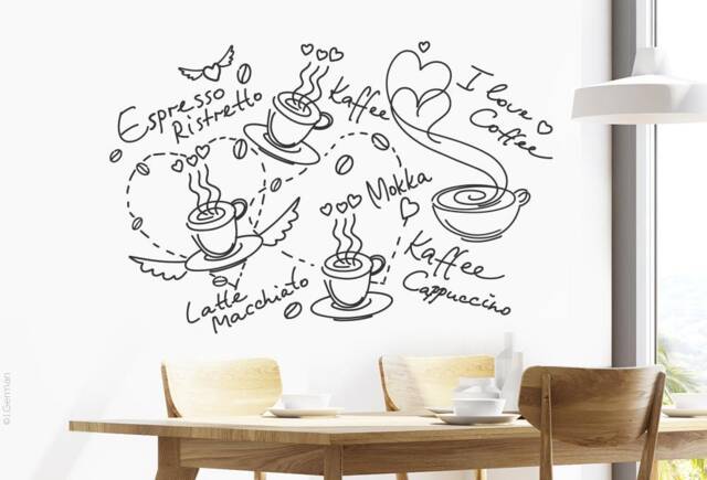 Wall Sticker Coffee Mix Wall Decal Mural Tattoo Decoration W504B - image 1
