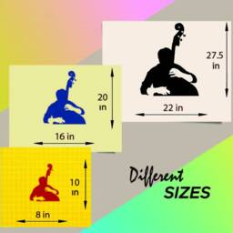 In-Style Decals Wall Vinyl Decal Art Sticker Silhouette Man Playing Cello Musician Music Band Musical Instrument Removable Mural Design 321 - thumbnail 2