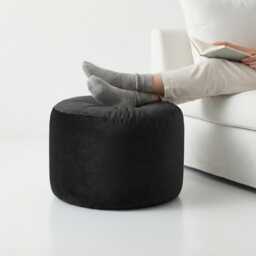 Plush Velvet Beanbag Ottoman Round Footstool Pouf - 7 Sizes - thumbnail 2