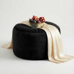 Plush Velvet Beanbag Ottoman Round Footstool Pouf - 7 Sizes - thumbnail 1