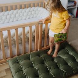 Kids Floor Cushion Reading Nook French Futon Floor Sofa Toddler Nap Mat Room Soft Velvet Custom Sizes - thumbnail 2