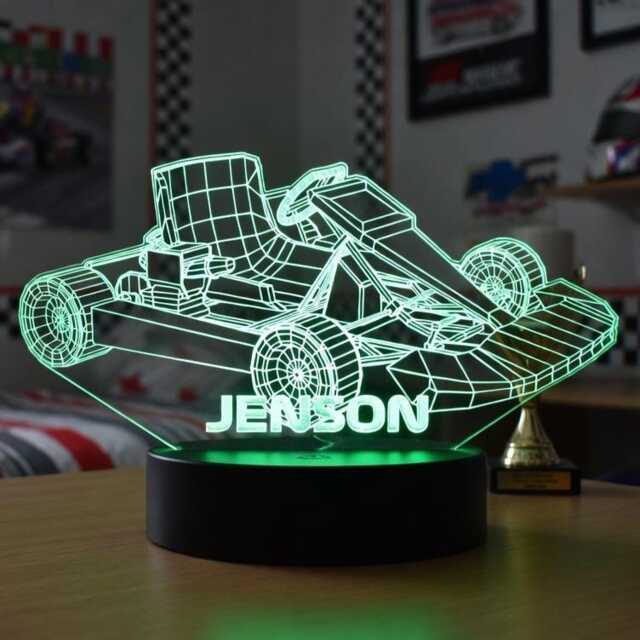 Personalised Go Kart Led Night Light Racing Gift - image 1