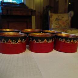 2 For 1 Bogo Indian Set Of 6 Red Black Tea Light Candle Holders - thumbnail 3