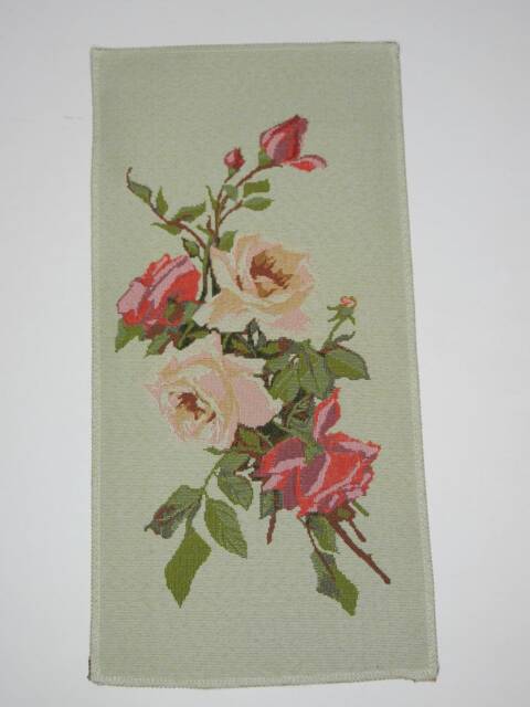 Gobelin Tapestry Bouquet Of Roses 15.5x8 in 40x20 cm Wall Fabric - image 1