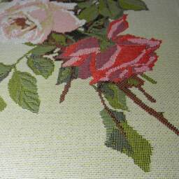 Gobelin Tapestry Bouquet Of Roses 15.5x8 in 40x20 cm Wall Fabric - thumbnail 2