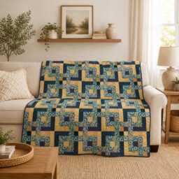 Golden Harvest Quilt Pattern - Cozy Fall Patchwork Throw - PDF Download - thumbnail 2